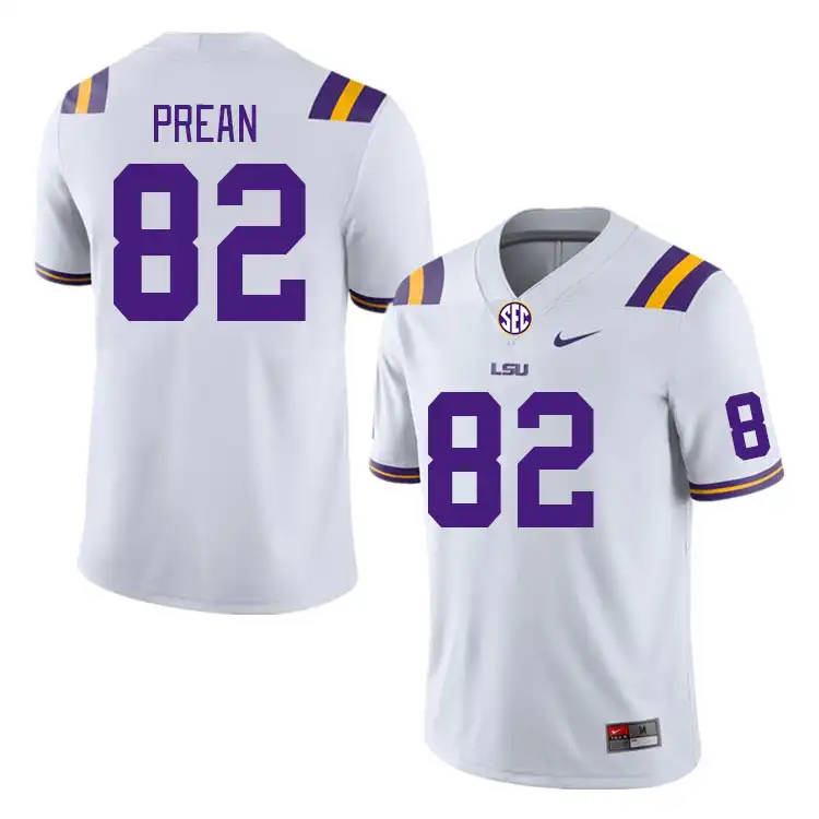 Men's LSU Tigers Khai Prean #82 White NCAA Football Jersey